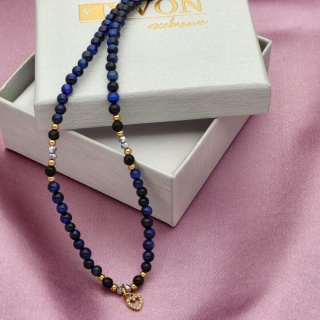 Naszyjnik z granatowym tygrysim okiem N97684