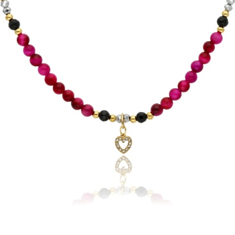 Naszyjnik z różowym tygrysim okiem N97683