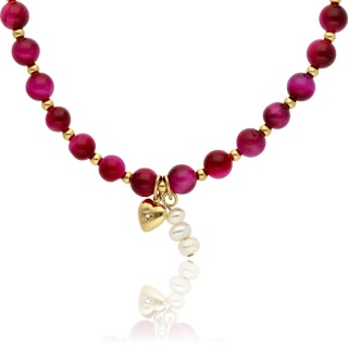 Naszyjnik z różowym tygrysim okiem N97694