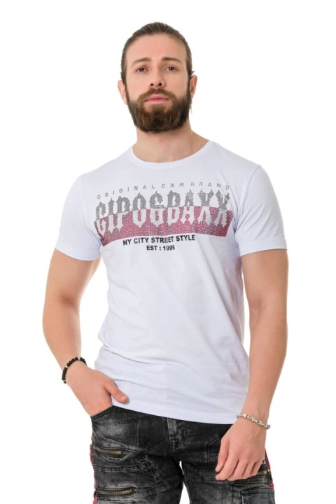 t-shirt męski z nadrukiem i kamieniami CT731