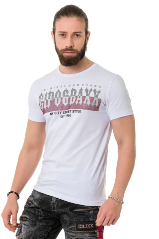 t-shirt męski z nadrukiem i kamieniami CT731