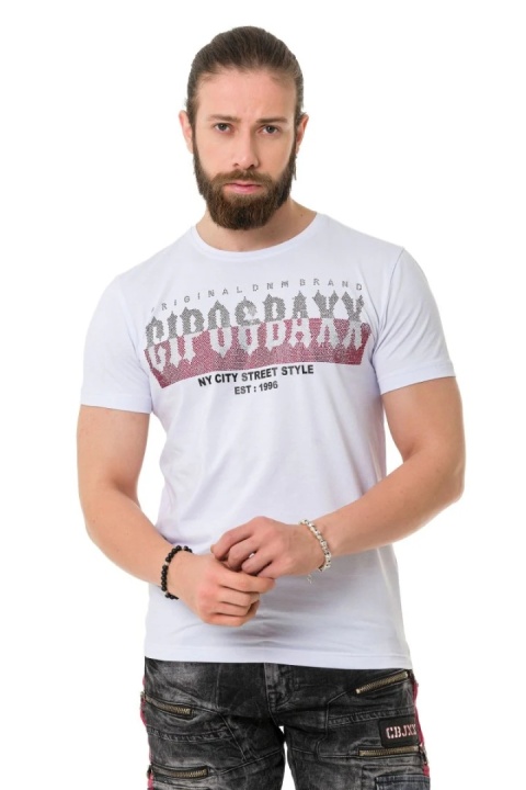 t-shirt męski z nadrukiem i kamieniami CT731