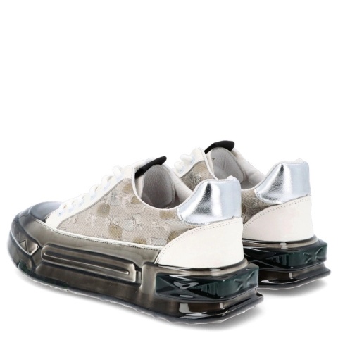 Skórzane sneakersy męskie - JOHN DOUBARE 24126 BIAŁE