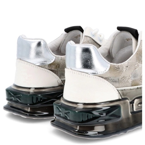 Skórzane sneakersy męskie - JOHN DOUBARE 24126 BIAŁE