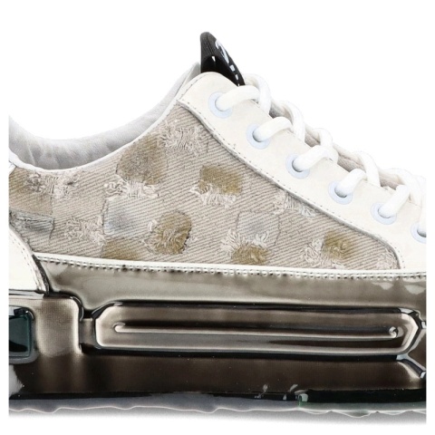 Skórzane sneakersy męskie - JOHN DOUBARE 24126 BIAŁE