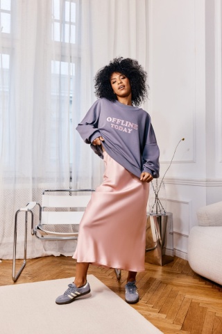 SPÓDNICA SATYNOWA BOPOCO RÓŻOWA