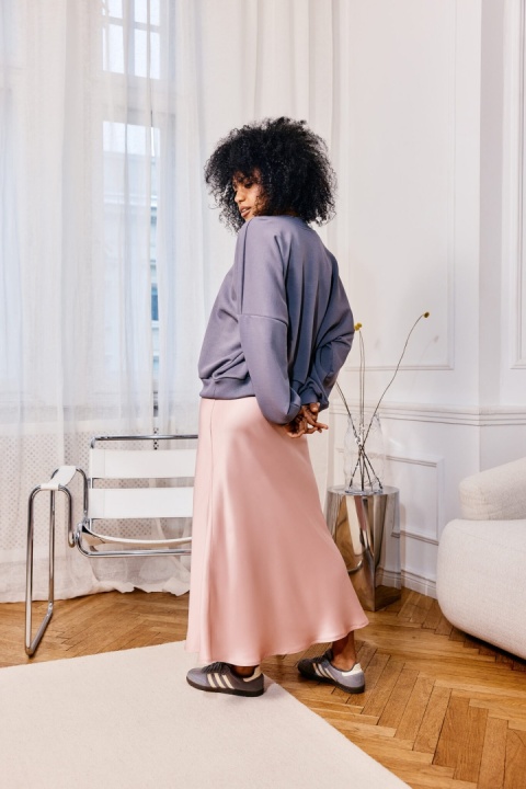 SPÓDNICA SATYNOWA BOPOCO RÓŻOWA