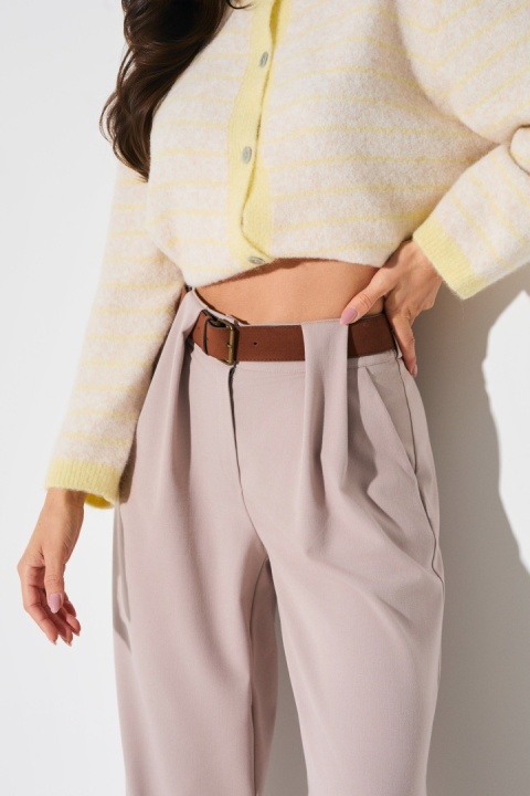 SPODNIE WIDE LEG Z WYSOKIM STANEM I PASKIEM