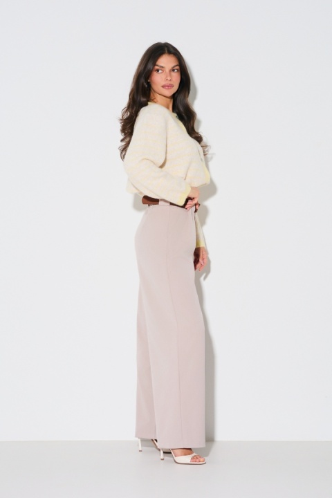 SPODNIE WIDE LEG Z WYSOKIM STANEM I PASKIEM