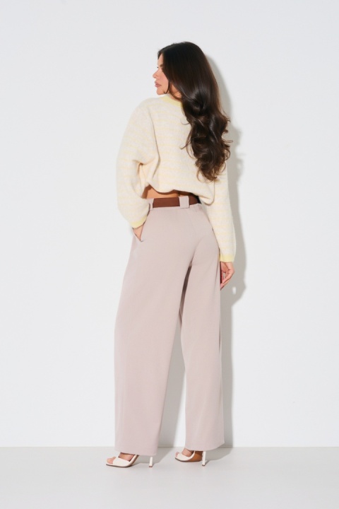 SPODNIE WIDE LEG Z WYSOKIM STANEM I PASKIEM