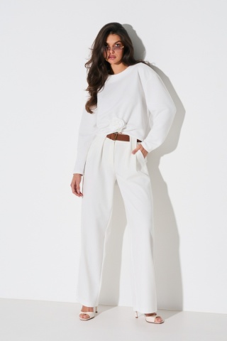 SPODNIE WIDE LEG Z WYSOKIM STANEM I PASKIEM