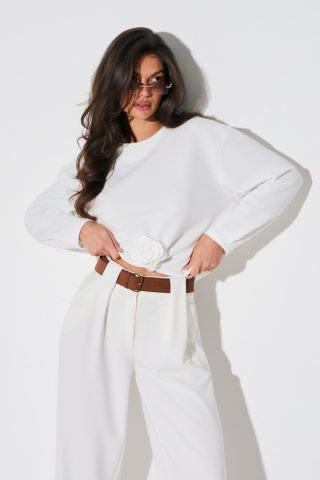 SPODNIE WIDE LEG Z WYSOKIM STANEM I PASKIEM