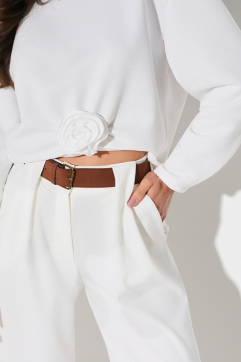 SPODNIE WIDE LEG Z WYSOKIM STANEM I PASKIEM