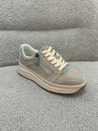 Skórzane sneakersy damskie Beżowe GD-XF-229