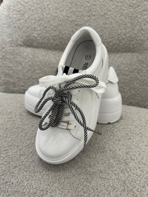 Skórzane sneakersy damskie Białe GD-XW-1041-1