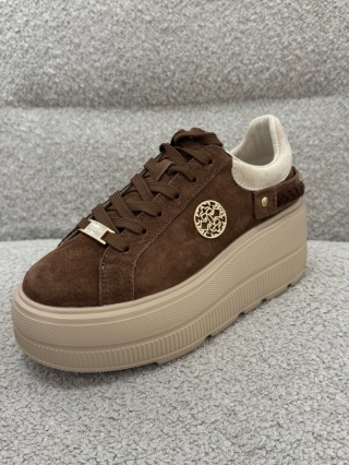 Skórzane sneakersy damskie Brązowe GD-XW-1038-1