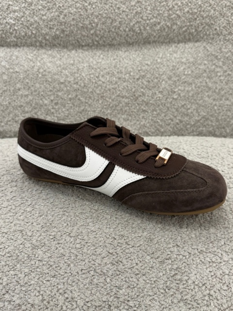 Skórzane sneakersy damskie COFFEE GD-XW-1040