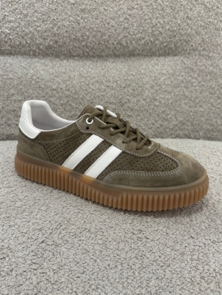 Skórzane sneakersy damskie KHAKI GD-XF-199B