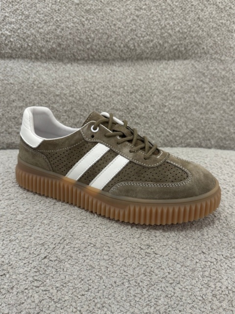 Skórzane sneakersy damskie KHAKI GD-XF-199B