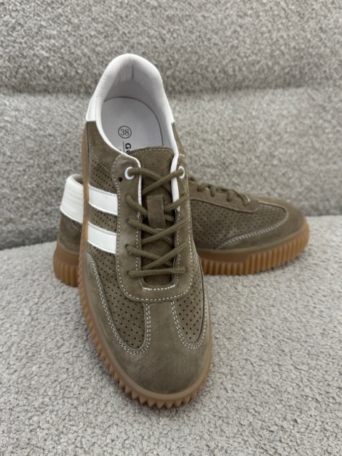 Skórzane sneakersy damskie KHAKI GD-XF-199B