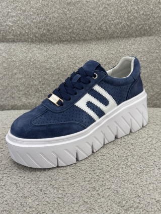 Skórzane sneakersy damskie NAVY BLUE GD-XW-1064