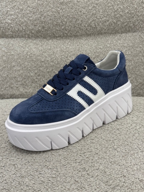 Skórzane sneakersy damskie NAVY BLUE GD-XW-1064