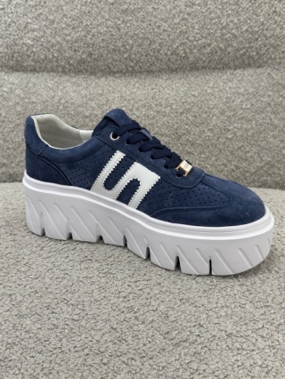 Skórzane sneakersy damskie NAVY BLUE GD-XW-1064