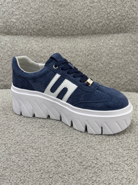 Skórzane sneakersy damskie NAVY BLUE GD-XW-1064