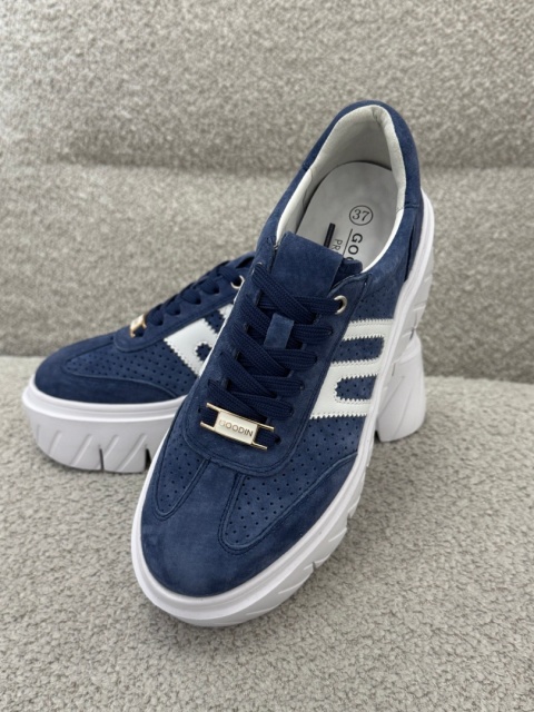 Skórzane sneakersy damskie NAVY BLUE GD-XW-1064