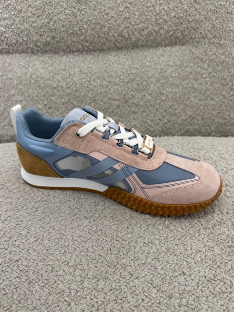 Skórzane sneakersy damskie Różowo-Błękitne GD-XW-1047