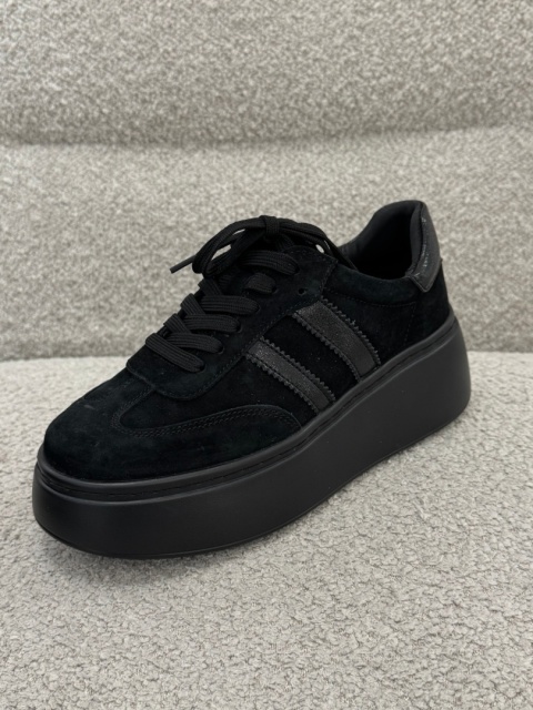 Sneakersy BLACK ze skóry naturalnej GD-XW-1051