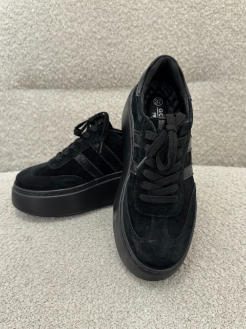 Sneakersy BLACK ze skóry naturalnej GD-XW-1051