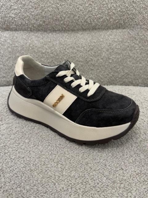 Sneakersy COFFEE ze skóry naturalnej GD-124