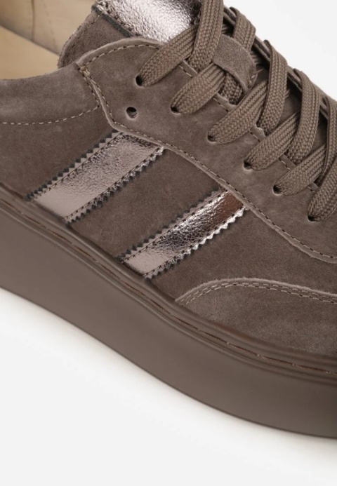 Sneakersy COFFEE ze skóry naturalnej GD-XW-1051