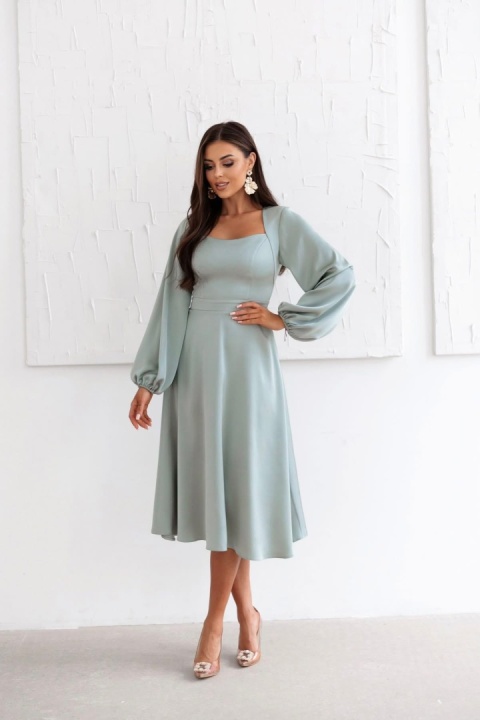 Sukienka CAMELIA Lacoria pistacja/satyna