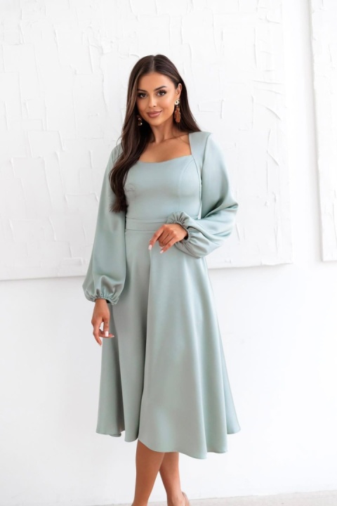 Sukienka CAMELIA Lacoria pistacja/satyna