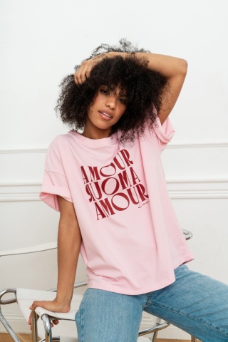 T-SHIRT AMOUR BOPOCO RÓŻOWY
