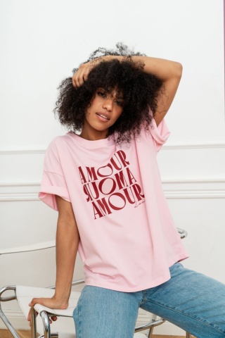 T-SHIRT AMOUR BOPOCO RÓŻOWY