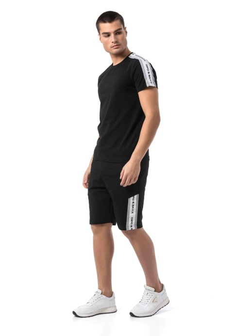 T-Shirt męski czarny Cipo Baxx T815