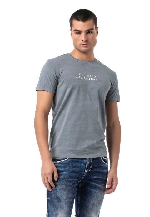 Tshrt męski CIPO BAXX CT827 GREY