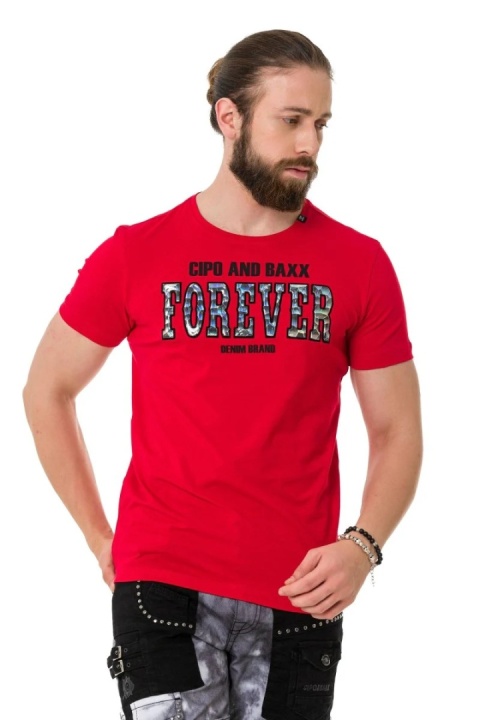 t-shirt męski z aplikacją Cipo Baxx CT736
