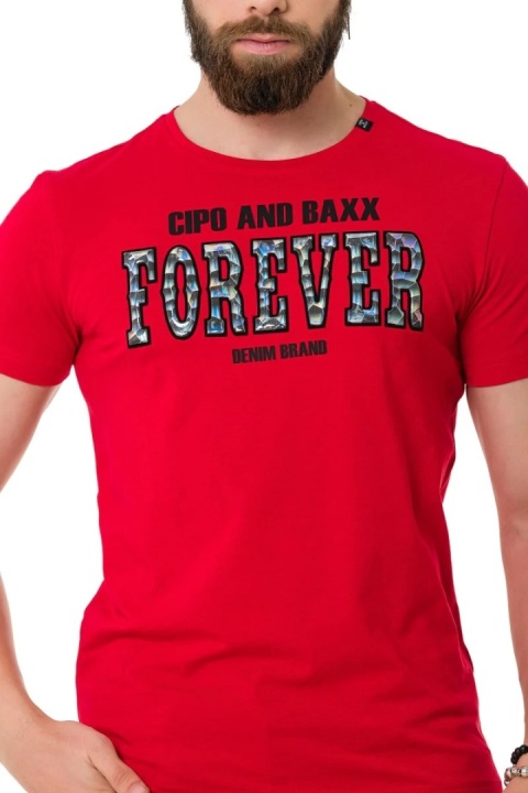 t-shirt męski z aplikacją Cipo Baxx CT736