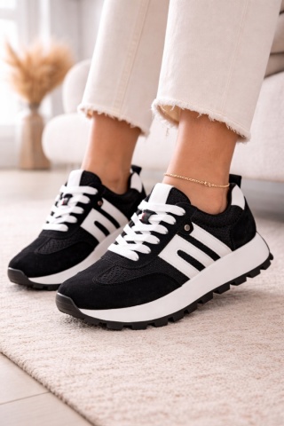 Adidasy damskie czarno-białe na platformie Goodin