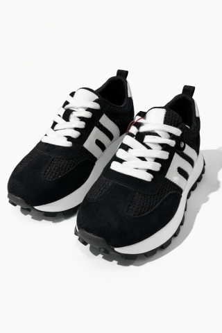 Adidasy damskie czarno-białe na platformie Goodin