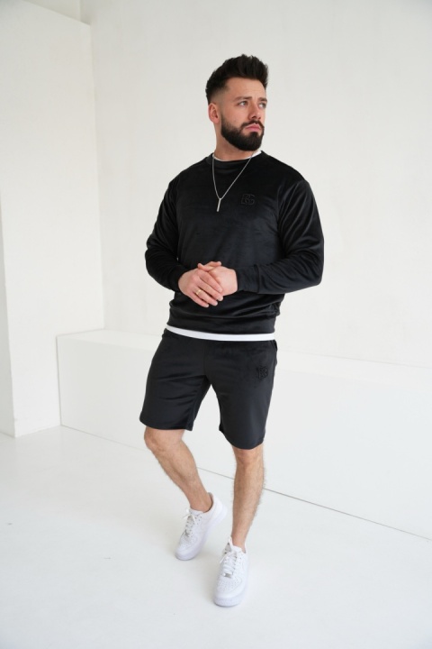 BLUZA MĘSKA WELUROWA BG BASS | CZARNY