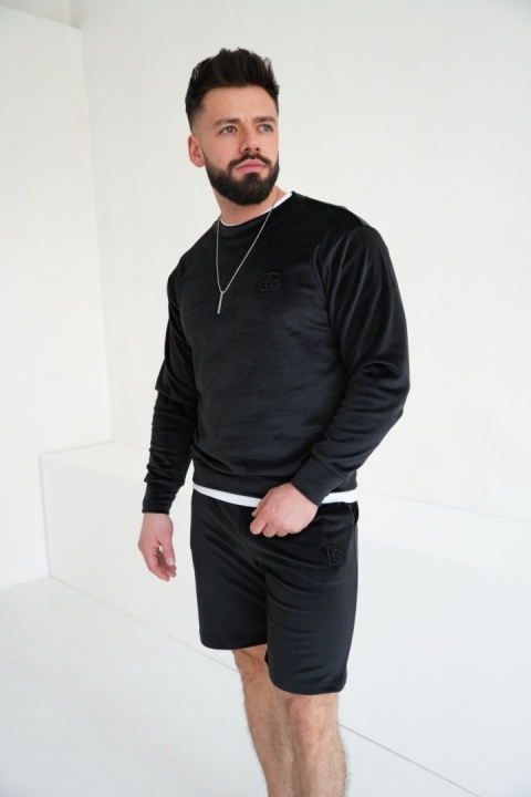 BLUZA MĘSKA WELUROWA BG BASS | CZARNY