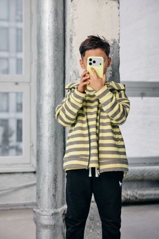 Bluza MASHMNIE rozpinana żółta w paski