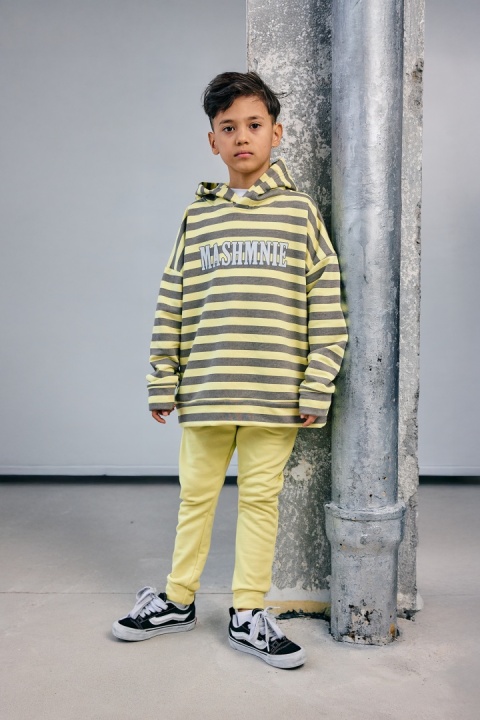 Bluza z kapturem MASHMNIE żółta w paski