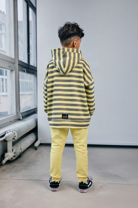 Bluza z kapturem MASHMNIE żółta w paski