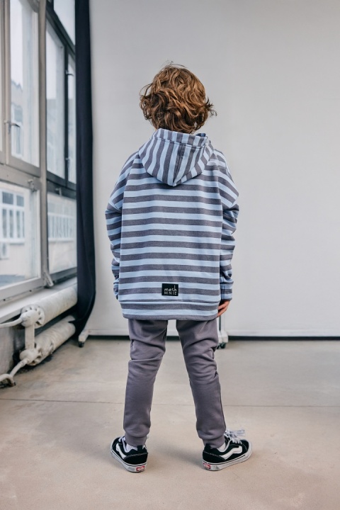 Bluza z kapturem MASHMNIE niebieska w paski